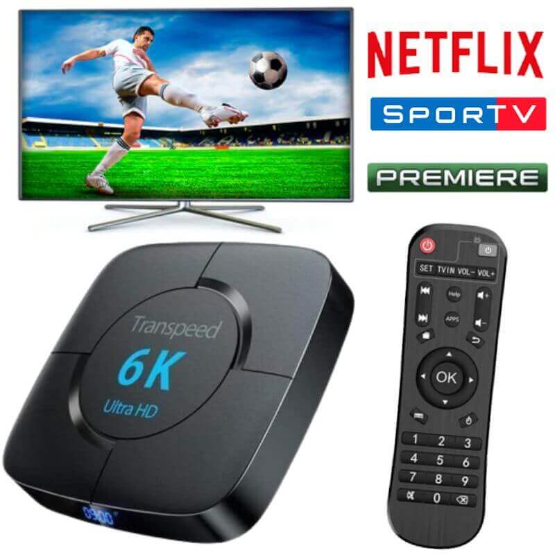 RECEPTOR SMART TV BOX 4K MEM 12GB /ARMAZ 256GB WI-FI 5GHz ANDROID