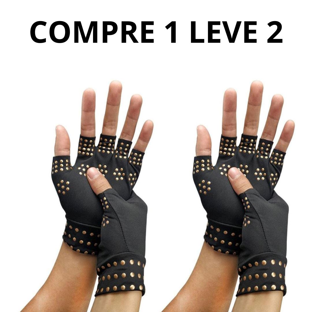 Compre 1 Leve 2 - Luvas Magnéticas: Elimina Artrite, Carpo, Tendinite e Dores nas Mãos + Brinde Luvas Magnéticas: Elimina Artrite, Carpo, Tendinite e Dores nas Mãos 001 Pandariaimports Preto e Dourado 