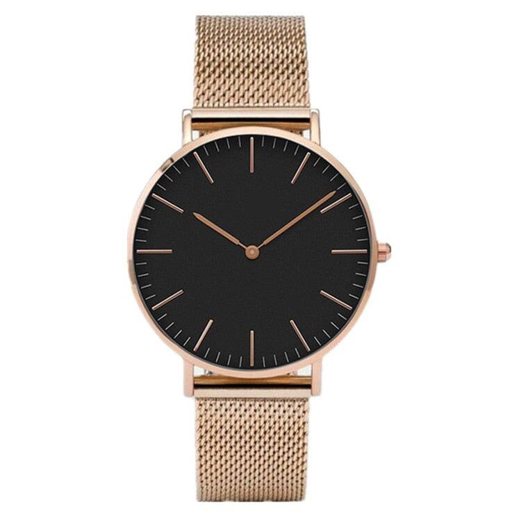 Relógio Feminino Luxo Charm Relógio Feminino Luxo Charm Pandariaimports Dourado Preto 